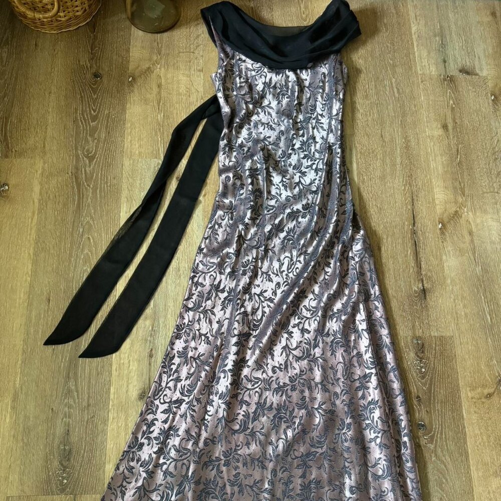 Vintage Harlow Evening Gown Pink Maxi Dress size 8